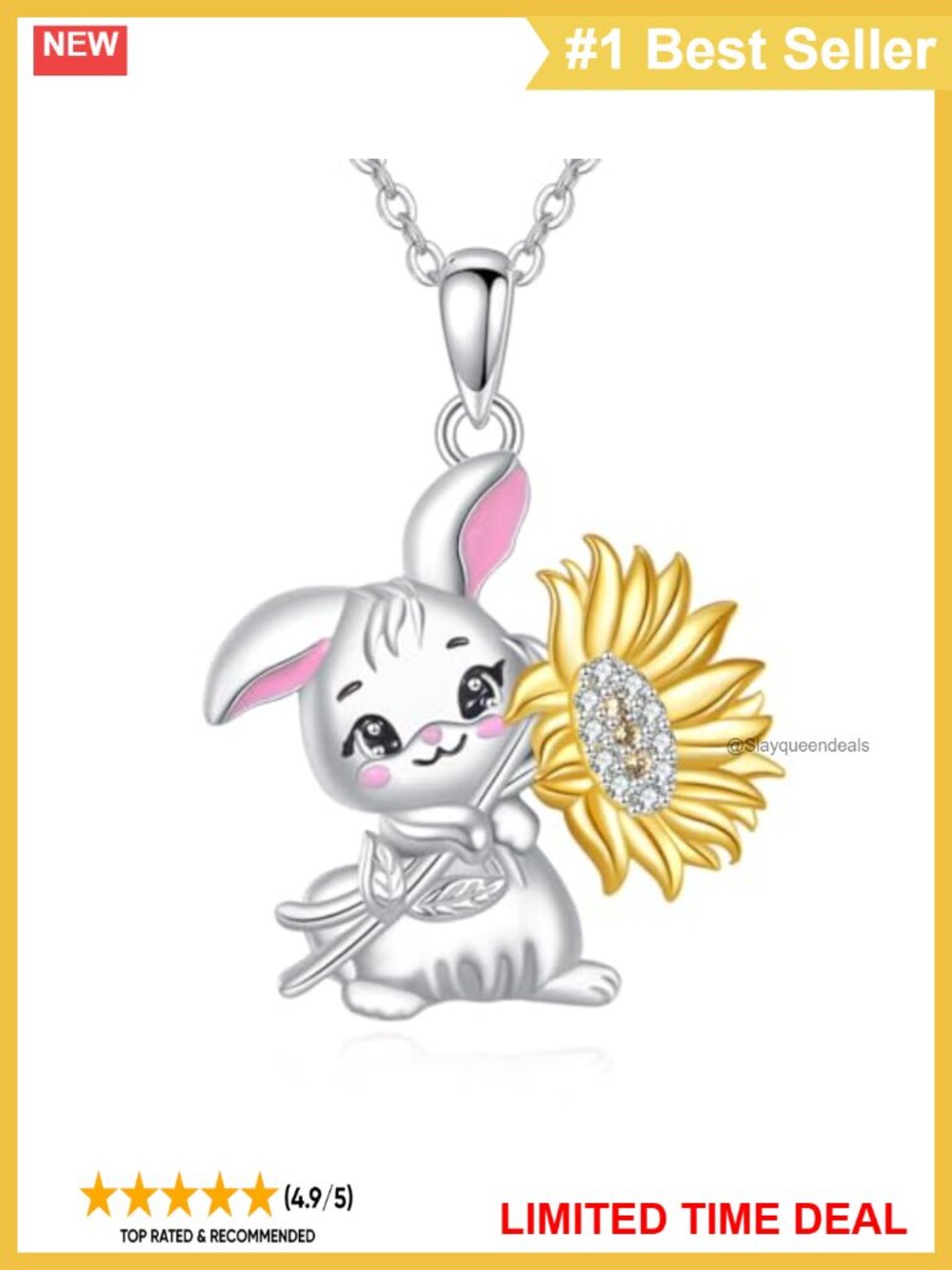 Sterling Silver Cow Necklace CZ Heart Pendant 18+2" Chain Gift